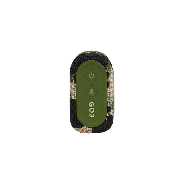 JBL GO 3 draadloze, draagbare Bluetooth luidspreker met geïntegreerde lus voor onderweg, USB C-oplaadkabel legergroen