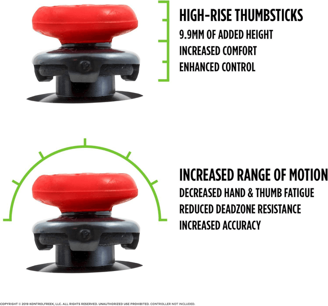 KontrolFreek FPS Freek Inferno voor Playstation 4 (PS4) en PlayStation 5 (PS5) | Performance Thumbsticks | 2 High-Rise Concave | Rood